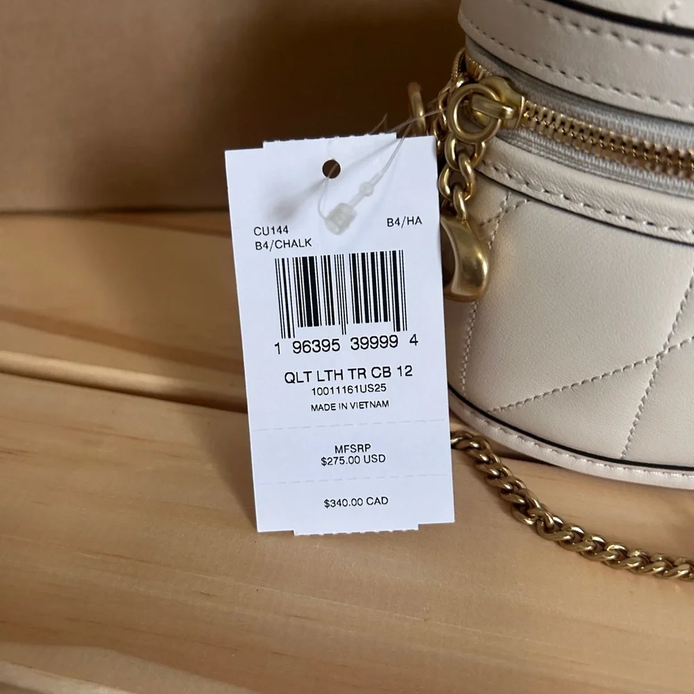 NWT💕Coach Trail Mini Nappa Crossbody Bag 12 With Pillow Quilting in Chalk CU144 - Picture 7 of 7